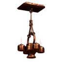 Symbol für Gegenstand "Verbrannte kupferfarbene hängende Öllampe"