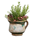Symbol für Gegenstand "Topf mit rosafarbenen Blumen"