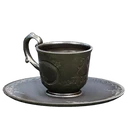 Symbol für Gegenstand "Angelaufene Teetasse aus Silber"