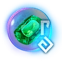 Icono del item "Cristal rúnico de esmeralda electrificada"