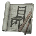 Symbol für Gegenstand "Bauplan: Altes Stockbett aus Holz"