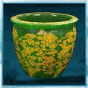Icon for item "Jarrón de porcelana verde bajo"