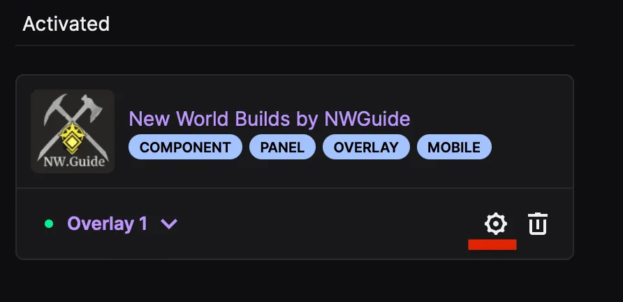 Button to open "Configure" Menu
